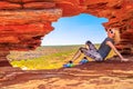 Kalbarri woman carefree Royalty Free Stock Photo