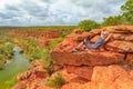 Kalbarri woman after climbing Royalty Free Stock Photo