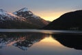 Kaldfjord reflection - Kvaloya, northern Norway Royalty Free Stock Photo