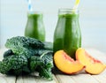 Kale and apricot smoothie cool drink for hot summer day