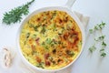 Kale and bacon frittata