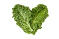 Kale leaves forming a heart