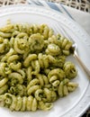 Kale Walnut Pesto Pasta Cavatappi Royalty Free Stock Photo