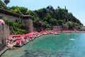 Kaleici beach with tourists old town marina Antalya, Turkey