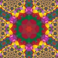 Kaleidoscop fractal rainbow tile with arabic motives