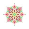 Kaleidoscope big bud. Oriental pattern illustration. Flower background