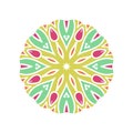 Kaleidoscope big bud. Oriental pattern illustration. Flower background