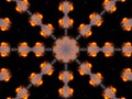 Kaleidoscope in Black, Grey, Dazzling Orange, Soft Greyish Blue