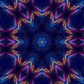 Kaleidoscope color pattern. Geometric neon watercolor background Royalty Free Stock Photo