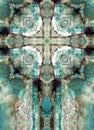 Kaleidoscope cross, blue chert layers Royalty Free Stock Photo