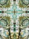 Kaleidoscope cross, chert layers Royalty Free Stock Photo