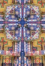 kaleidoscope cross: painted ceiling detail Royalty Free Stock Photo