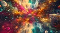 A kaleidoscope dream come to life with bursts of colorful abstract explosions bursting forth in a mesmerizing display