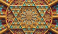 Kaleidoscope mandala abstract background mysterious art geometry, visual futuristic symmetry ornate, arabic, indian design shapes