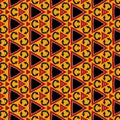 Kaleidoscope pattern motivated from red, yellow, and black traffic signs Royalty Free Stock Photo