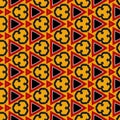 Kaleidoscope pattern motivated from red, yellow, and black traffic signs Royalty Free Stock Photo