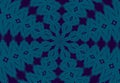 kaleidoscope pattern spherical symmetrical blue black tones