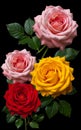 Kaleidoscope of Roses: A Colorful Symphony Royalty Free Stock Photo