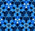 Kaleidoscope seamless pattern in blue. Seamless pattern composed of color abstract elements located on white background. Royalty Free Stock Photo