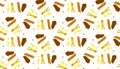 Kaleidoscopic Shapes Abstract. Brown Motif. Kaleidoscope. Cream Geo Tile. Decorative Psychedelic Geo.
