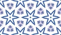 Kaleidoscope Shapes Abstract. Indigo Artistic Design.