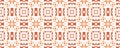 Kaleidoscope Shapes Abstract. Orange Ethnic Texture. Blocks Pattern. Orange Geo Tile.