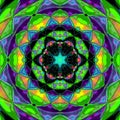 Kaleidoscope tile triangle star composed of colorful shards
