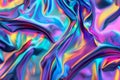 Vivid holographic waves in a dynamic abstract pattern. AI generated
