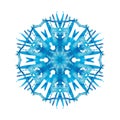 Kaleidoscope watercolor snowflake