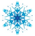 Kaleidoscope watercolor snowflake