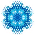 Kaleidoscope watercolor snowflake