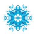 Kaleidoscope watercolor snowflakes