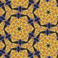 Kaleidoscope yellow star pattern tile mosaic Royalty Free Stock Photo