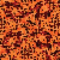 Kaleidoscopic abstract mosaic of many rectangles, with shades of orange, for decoration and background.