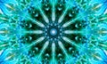 Blue gradient star-shaped mandala
