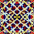 Kaleidoscopic Kingdom: An image of a geometric pattern created with a kaleidoscope of shapes and colors, in an intricate and mes