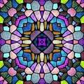 Kaleidoscopic multicolor seamless abstract mandala texture