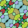 Kaleidoscopic multicolor seamless abstract mandala texture
