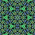 Kaleidoscopic multicolor seamless abstract mandala texture