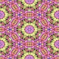 Kaleidoscopic multicolor seamless abstract mandala texture