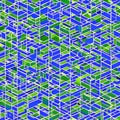 A kaleidoscopic pattern of overlapping rectangles in shades of blue and green1, Generative AI Royalty Free Stock Photo