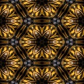 Kaleidoscopic seamless generated texture with stylized flowers