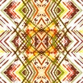 Kaleidoscopic Shapes Abstract. Brown Motif. Kaleidoscope. Cream Geo Tile. Decorative Psychedelic Geo.