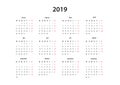 Kalender 2019 , 2020, 2021 Kalender einfache Vorlage, deutsch Royalty Free Stock Photo