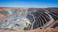 The Kalgoorlie Super Pit, one of the largest gold mines in the World. Gold was discovered in Kalggorlie in 1892 Royalty Free Stock Photo