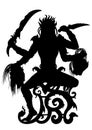 Kali Indian Goddess Silhouette Royalty Free Stock Photo