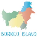 Kalimantan island map. Islands silhouette icon. Isolated borneo map