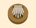 Kalimba  Mbira or thumb piano  isolated on white vector cartoon icon illustration. Royalty Free Stock Photo