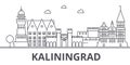 Kaliningrad architecture line skyline illustration. Linear vector cityscape with famous landmarks, city sights, design