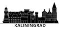 Kaliningrad architecture vector city skyline, travel cityscape with landmarks, buildings, isolated sights on background